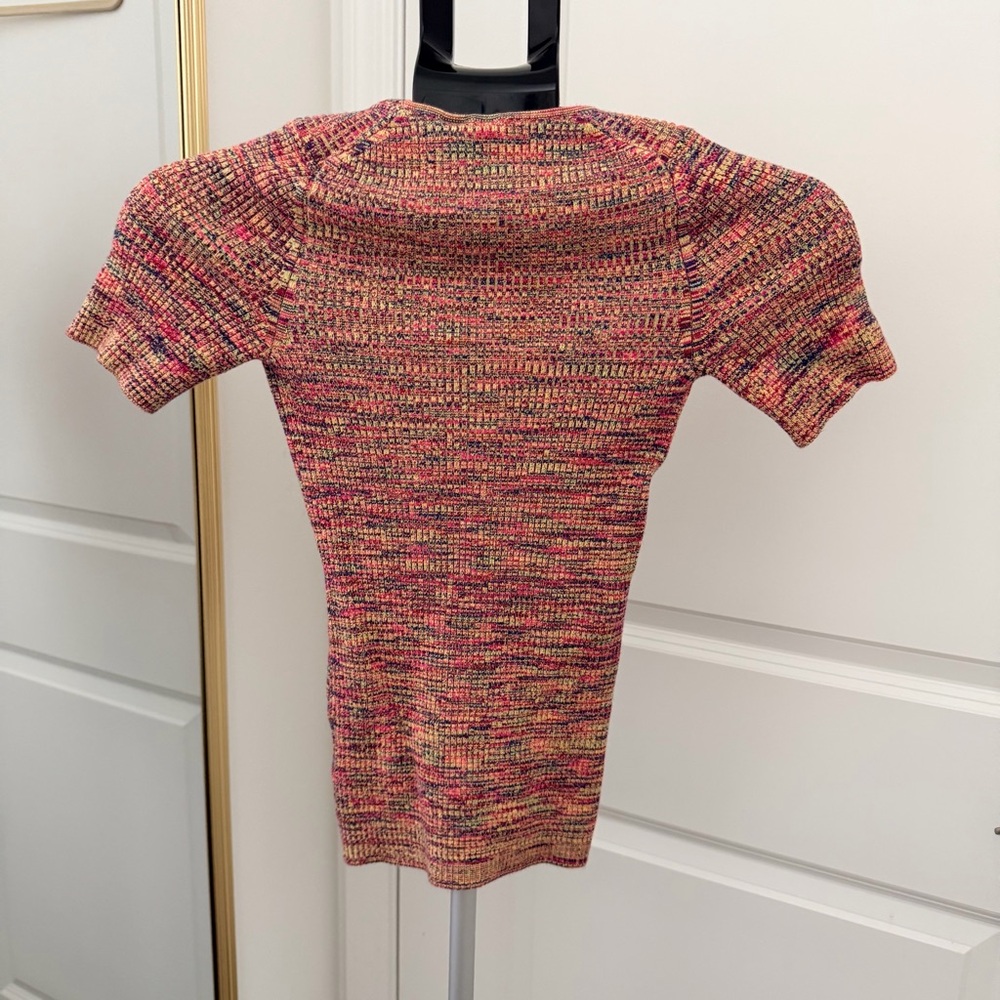 Anthropologie Moth Spacedye Knit Short Sleeve Top Womens Size XS - Picture 2 of 6